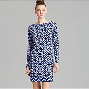 Michael Kors Blue and White Pattern Dress